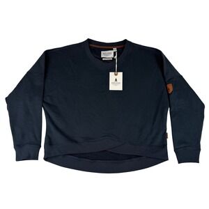 Wanakome‎ Emmy Sweatshirt Womens XXL Midnight Blue Fleece Cross Hem 5492 NWT